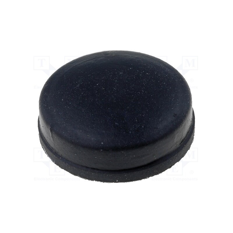 50 pcs : RF-004 - Self-adhesive foot, black, rubber, A: 9.9mm, B: 4mm, C: 3mm