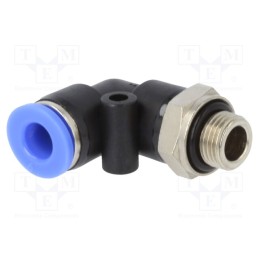 10 pcs : 125.018-6 - Push-in fitting, angled, -0.95÷15bar, PBT, Thread: G 1/8', 0÷60°C