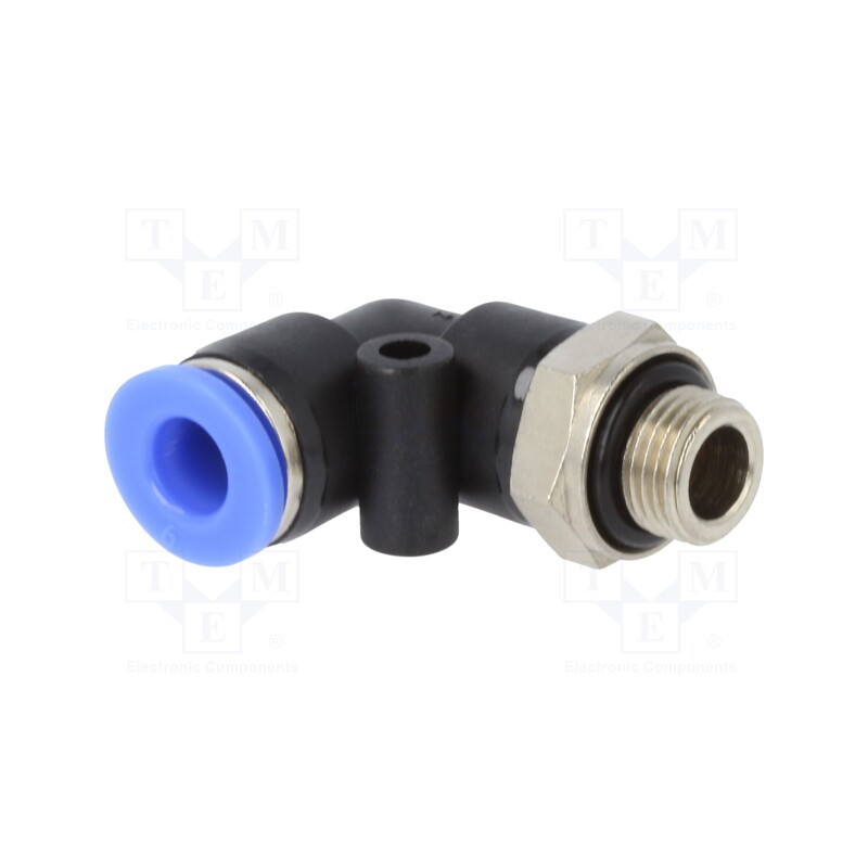10 pcs : 125.018-6 - Push-in fitting, angled, -0.95÷15bar, PBT, Thread: G 1/8', 0÷60°C