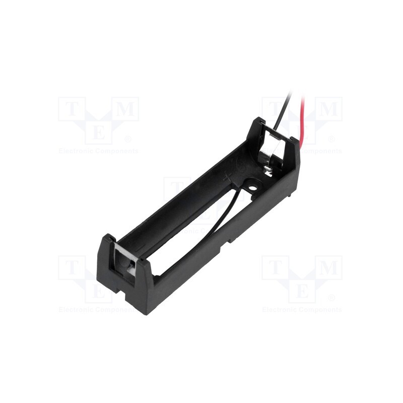 10 pcs : BHC-18650-1A - Holder, MR18650, Batt.no: 1, cables, black, 150mm