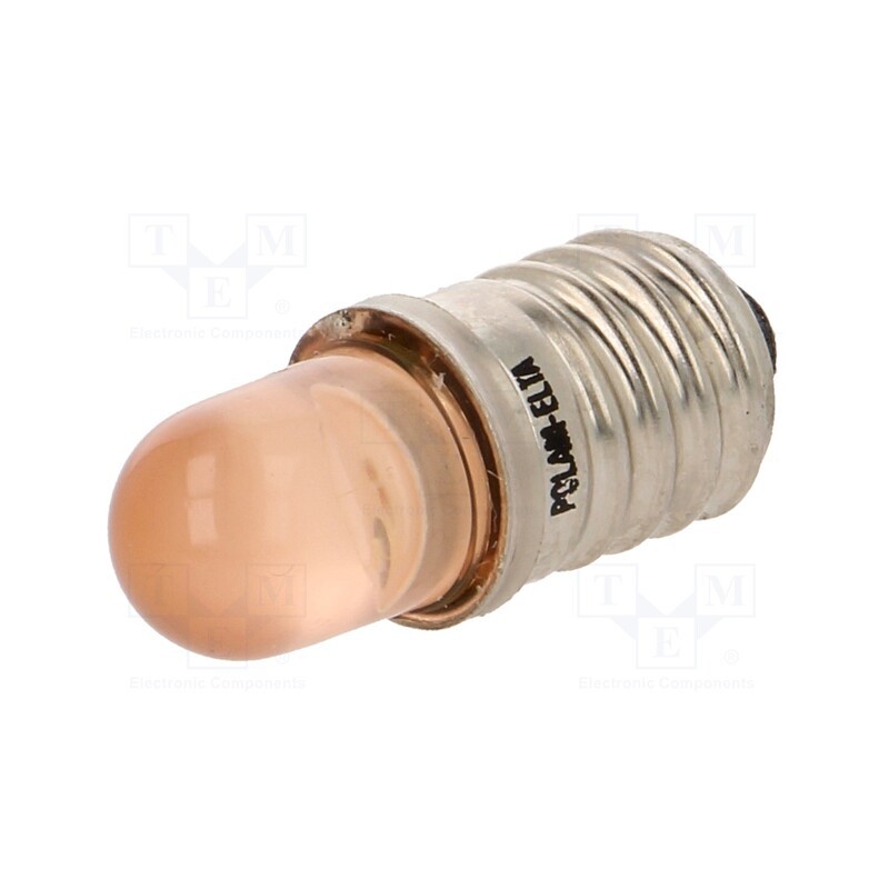 10 pcs : LO-E10-12AC/DC - LED lamp, orange, E10, 12VDC, 12VAC