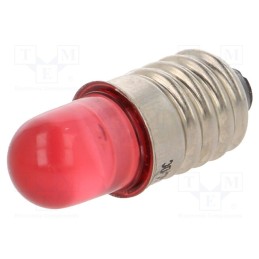 10 pcs : LR-E10-12AC/DC - LED lamp, red, E10, 12VDC, 12VAC