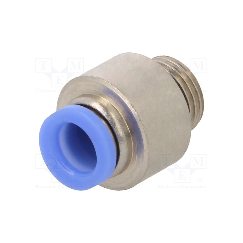 10 pcs : POCG-186 - Push-in fitting, straight, -0.95÷10bar, nickel plated brass