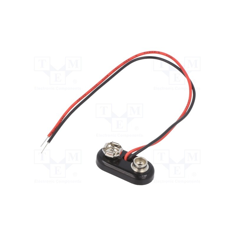 10 pcs : 2242 - 6F22 connector, 6F22,6LR61, Batt.no: 1, leads 150mm