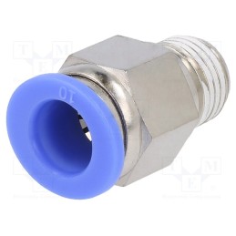 10 pcs : 123.014-10 - Push-in fitting, straight, -0.95÷15bar, nickel plated brass