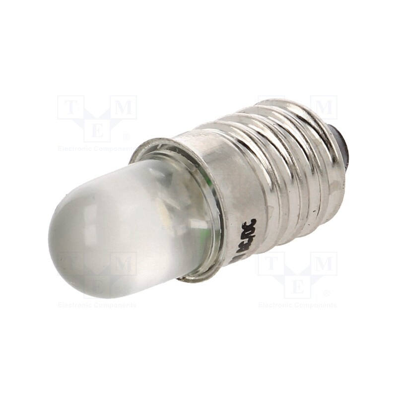 10 pcs : LW-E10-24AC/DC - LED lamp, white, E10, 24VDC, 24VAC, AC lum: 2000÷2500mcd