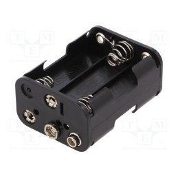10 pcs : BH363-1B - Holder, AA,R6, Batt.no: 6, 6F22 type, black