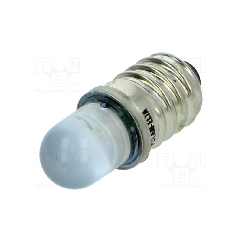 10 pcs : LB-E10-12AC/DC - LED lamp, blue, E10, 12VDC, 12VAC