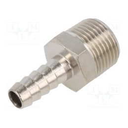 10 pcs : 3040 8-3/8 - Push-in fitting, connector pipe, nickel plated brass, 8mm