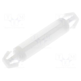 50 pcs : FIX-LCC-18 - PCB distance, polyamide, L: 18mm, latch/latch, natural, UL94V-2