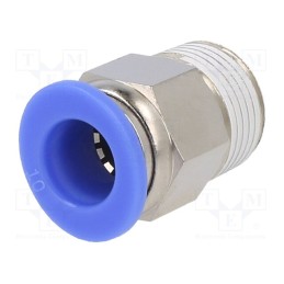 10 pcs : 123.038-10 - Push-in fitting, straight, -0.95÷15bar, nickel plated brass