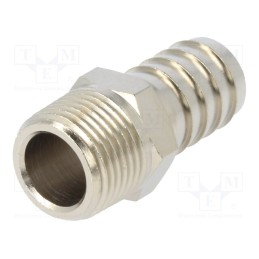 10 pcs : 3040 14-3/8 - Push-in fitting, connector pipe, nickel plated brass, 14mm