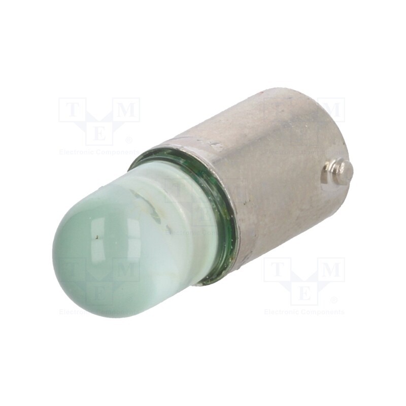 10 pcs : LG-BA9S-220DC - LED lamp, green, BA9S, 220VDC