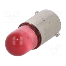 10 pcs : LR-BA9S-220DC - LED lamp, red, BA9S, 220VDC