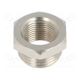 10 pcs : 2090 1/2-3/8 - Nipple, reductive, nickel plated brass, Input thread: G 1/2'