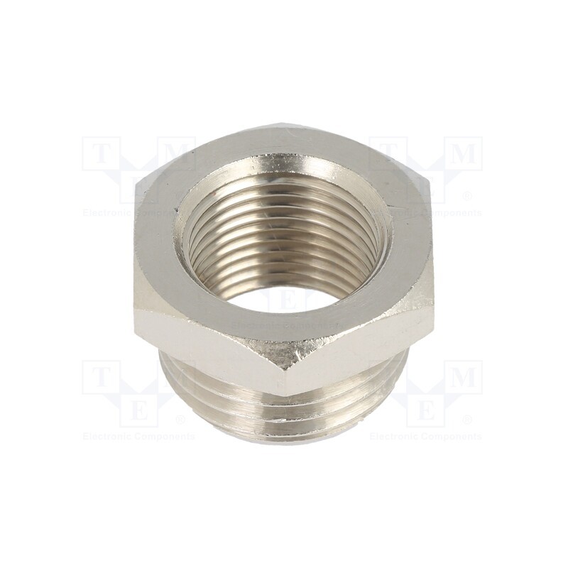 10 pcs : 2090 1/2-3/8 - Nipple, reductive, nickel plated brass, Input thread: G 1/2'