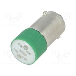10 pcs : S-9, LED LAMP 220V G - LED lamp, green, BA9S, 230VAC