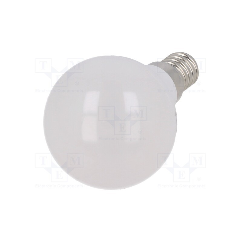 10 pcs : SKU 2142521 - LED lamp, cool white, E14, 230VAC, 470lm, P: 4.5W, 180°, 6500K