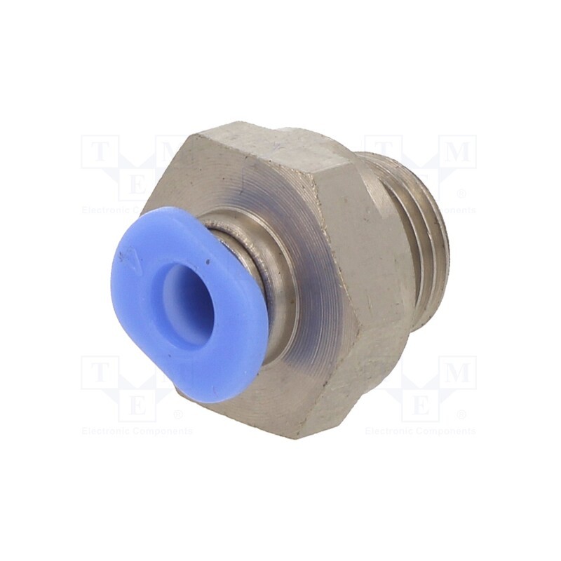 10 pcs : PCG-184 - Push-in fitting, straight, -0.95÷10bar, nickel plated brass