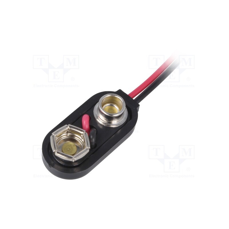 10 pcs : 234-M - 6F22 connector, 6F22,6LR61, Type: longitudinal (low profile)