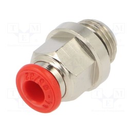 10 pcs : 50020 4-1/8 - Push-in fitting, straight, -0.99÷20bar, nickel plated brass