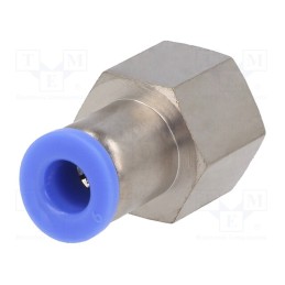 10 pcs : 124.014-6 - Push-in fitting, straight, -0.95÷15bar, nickel plated brass