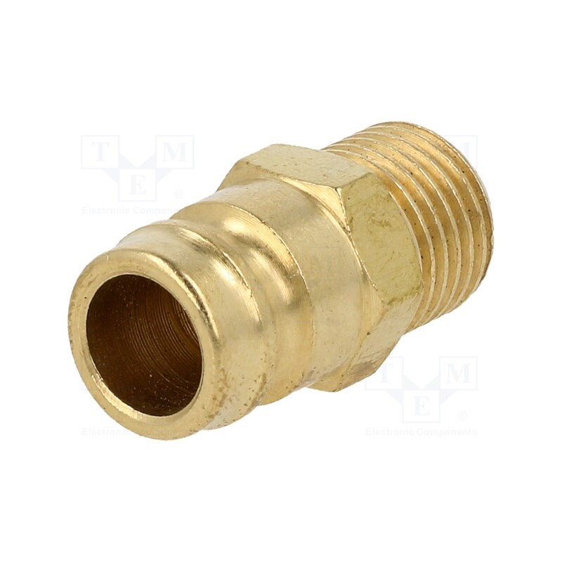 10 pcs : K09H GZ14 - Connector, connector pipe, max.15bar, Enclos.mat: brass, Seal: FPM