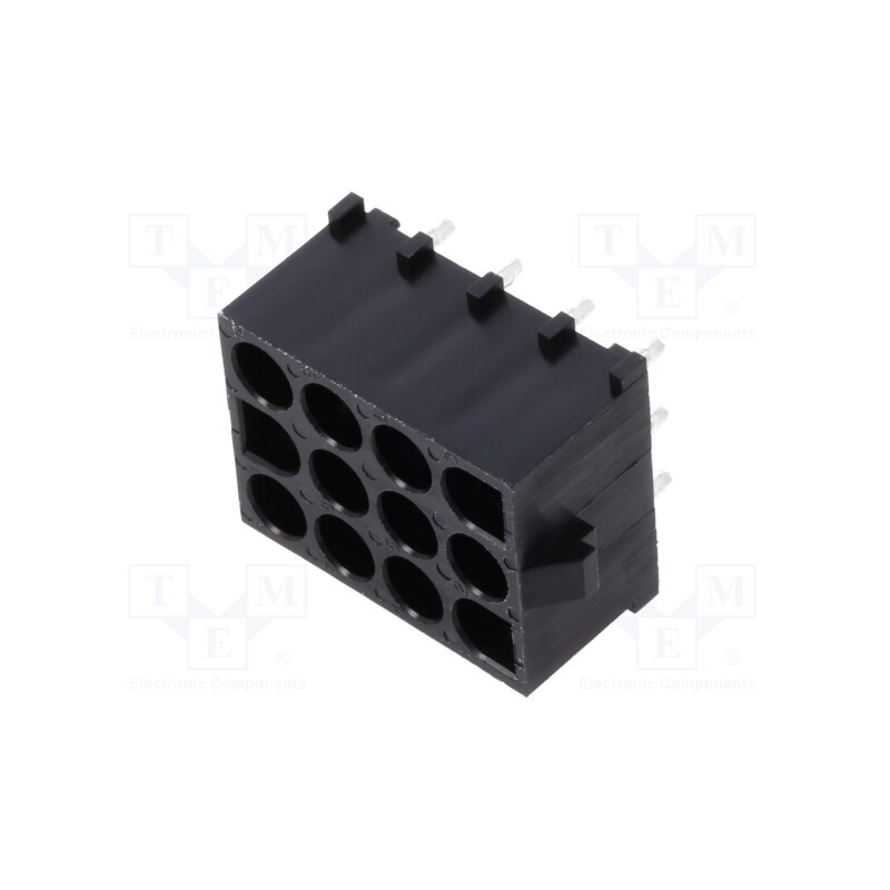 10 pcs : 367590106 - Socket, wire-board, male, MLX, 6.35mm, on PCBs, PIN: 12, Layout: 4x3