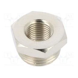 10 pcs : 2090 1/2-1/4 - Nipple, reductive, nickel plated brass, Input thread: G 1/2'