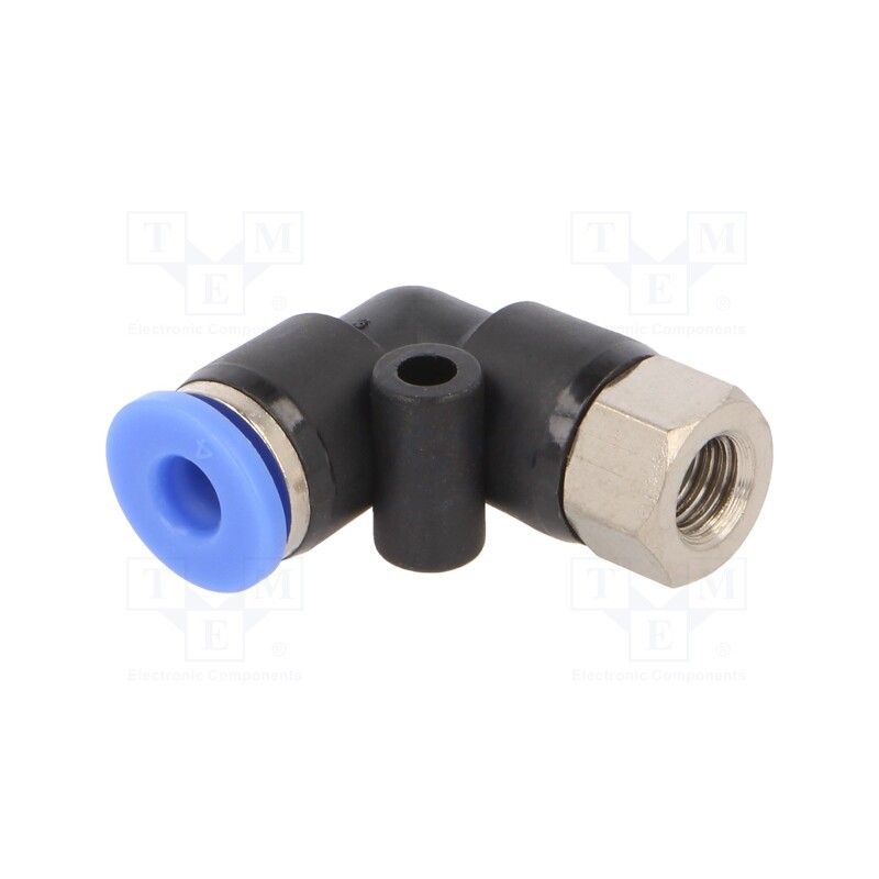 10 pcs : 168.006-4 - Push-in fitting, angled 90°, -0.95÷15bar, Thread: M6, BLUELINE