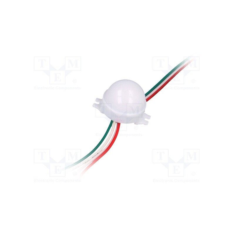 10 pcs : HC-F12V-F30-3L-WS2811 MILKY WHITE - LED, RGB, IP68, No.of diodes: 3, 5050,PLCC6, 30x23mm, 12V, SMD