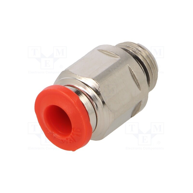 10 pcs : 50020 5-1/8 - Push-in fitting, straight, -0.99÷20bar, nickel plated brass