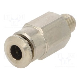 10 pcs : 58000 4-M6 - Push-in fitting, straight, 0÷30bar, nickel plated brass