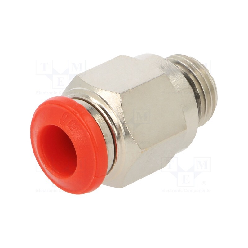 10 pcs : 50020 6-1/8 - Push-in fitting, straight, -0.99÷20bar, nickel plated brass