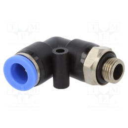 10 pcs : 125.018-8 - Push-in fitting, angled, -0.95÷15bar, PBT, Thread: G 1/8', 0÷60°C
