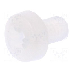 50 pcs : 8G205M3X05 - Screw, M3x5, 0.5, Head: cheese head, Pozidriv, 0,8mm, polyamide