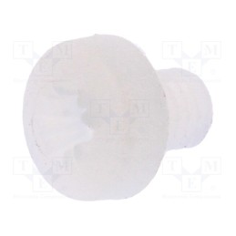 50 pcs : 8G205M3X04 - Screw, M3x4, 0.5, Head: cheese head, Pozidriv, 0,8mm, polyamide