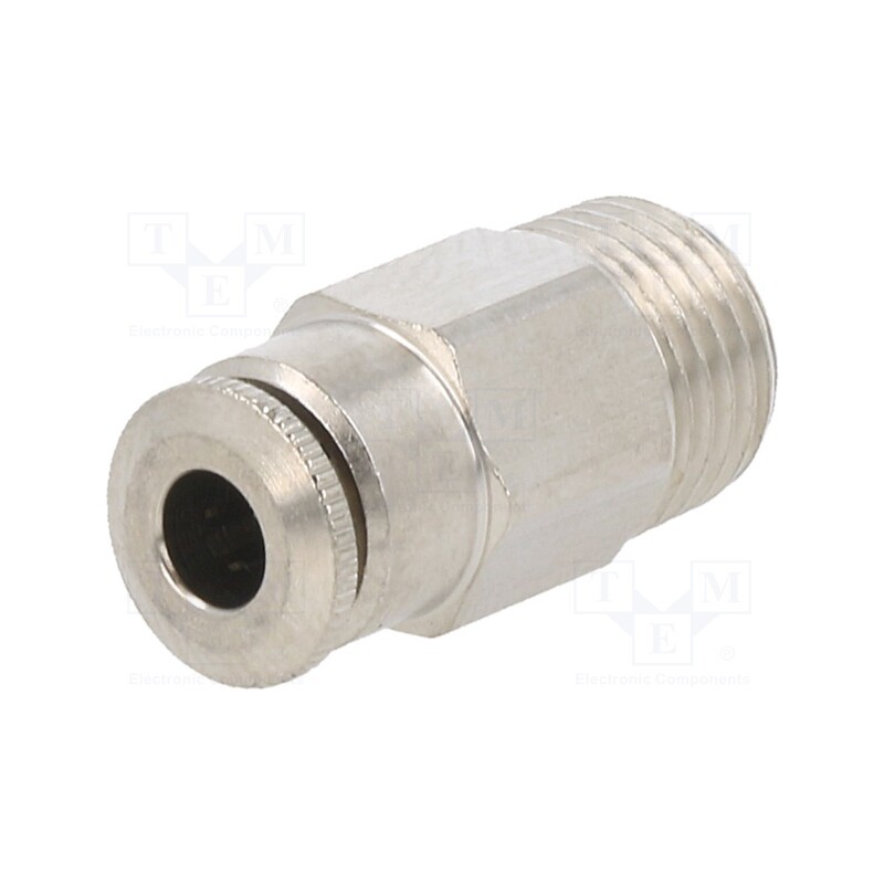 10 pcs : 58000 4-M10X1 - Push-in fitting, straight, 0÷30bar, nickel plated brass