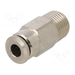 10 pcs : 58000 4-1/8 - Push-in fitting, straight, 0÷30bar, nickel plated brass