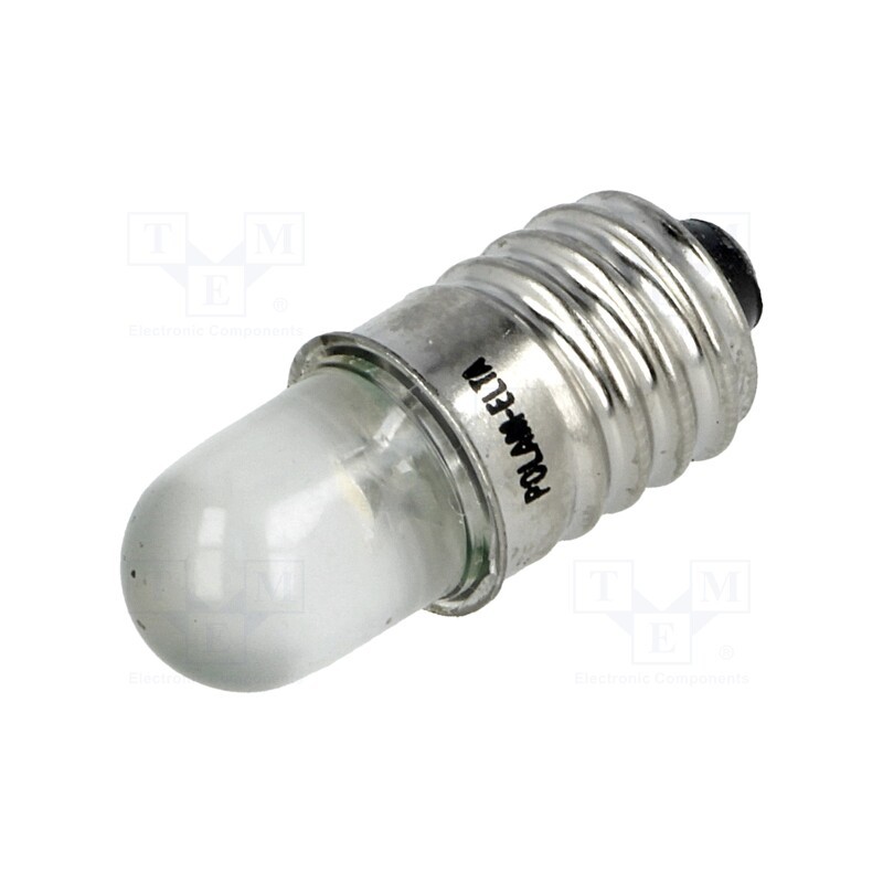 10 pcs : LW-E10-12AC/DC - LED lamp, white, E10, 12VDC, 12VAC