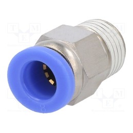 20 pcs : 123.014-8 - Push-in fitting, straight, -0.95÷15bar, nickel plated brass