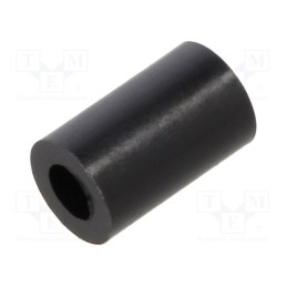 50 pcs : 385/2.7X08 - Spacer sleeve, cylindrical, polyamide, L: 8mm, Øout: 5mm, black