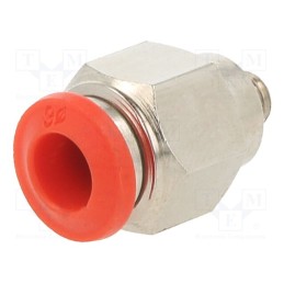 10 pcs : 50020 6-M5 - Push-in fitting, straight, -0.99÷20bar, nickel plated brass