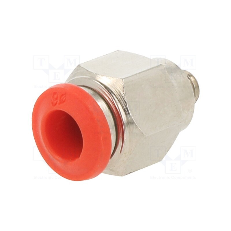 10 pcs : 50020 6-M5 - Push-in fitting, straight, -0.99÷20bar, nickel plated brass