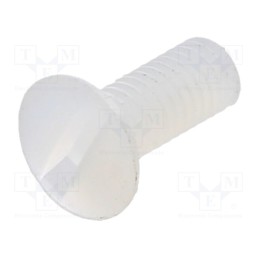 50 pcs : 8G203M3X08 - Screw, M3x8, 0.5, Head: countersunk, slotted, 1mm, polyamide