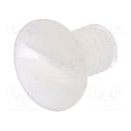 50 pcs : 8G203M3X05 - Screw, M3x5, 0.5, Head: countersunk, slotted, 1mm, polyamide