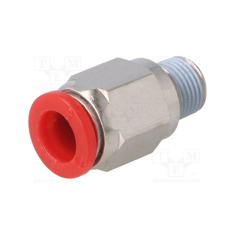 10 pcs : C01250818 - Push-in fitting, straight, PBT, Thread: BSP 1/8'