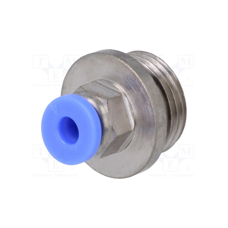 10 pcs : 122.038-4 - Push-in fitting, straight, -0.95÷15bar, nickel plated brass