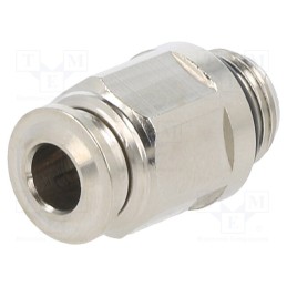 10 pcs : 57020 5-1/8 - Push-in fitting, straight, -0.99÷20bar, nickel plated brass