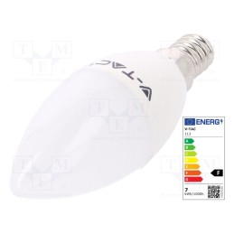 10 pcs : SKU 113 - LED lamp, cool white, E14, 220/240VAC, 600lm, P: 7W, 200°, 6400K